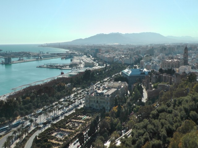 The city of Malaga on a typical sunny day.
